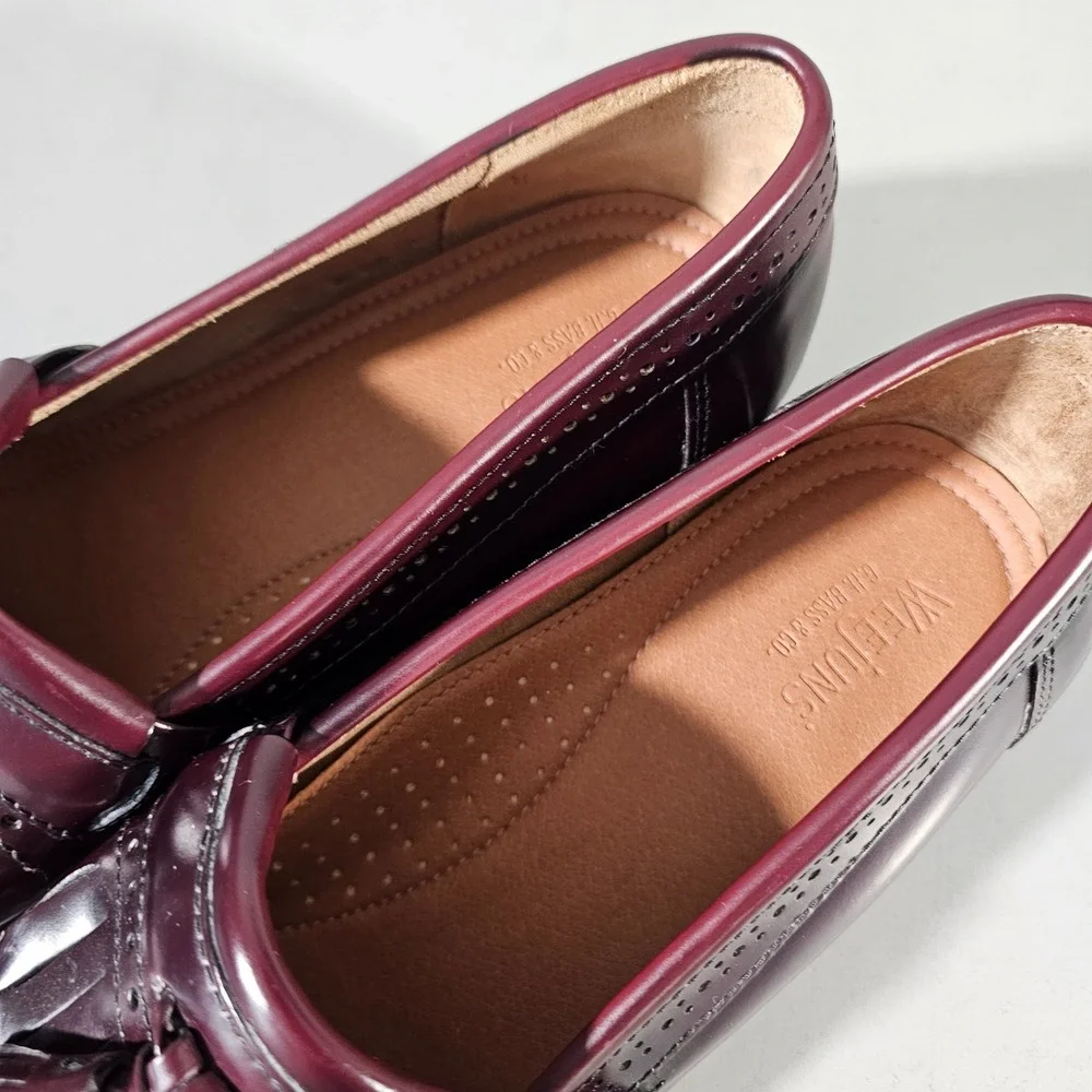 G.H. Bass Weejuns Tassel Loafers Men 10 Burgundy Kiltie Leather Shoes Jeremy